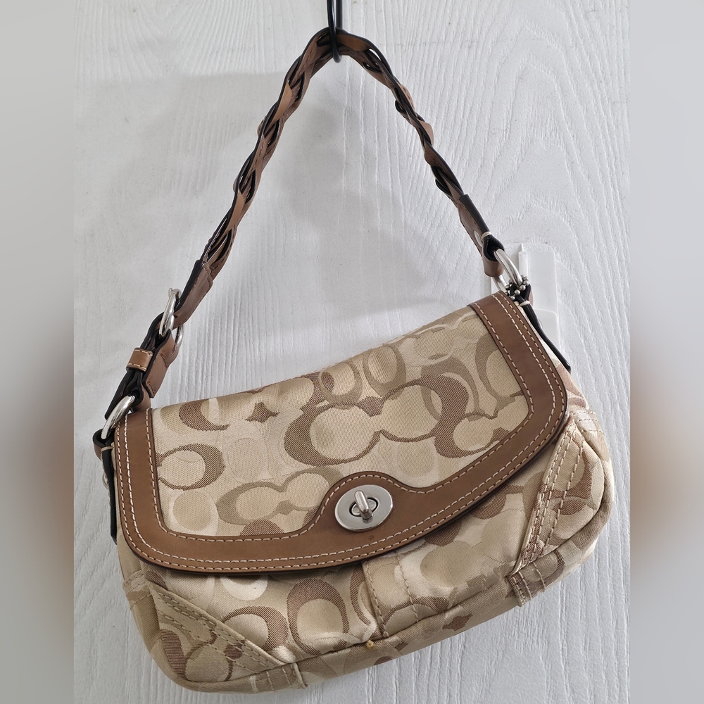 Elegant Tan and Brown Women's COACH bag